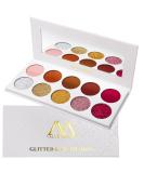 Portshade Palette: 10 High-Pigmented Eyeshadows in Red Rose Gold Silver & Brown - Glitter & Matte Makeup for Long-Lasting Looks | International Shipping Available - Buy Online on GoSupps.com