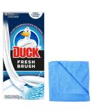 Toilet Duck Fresh Brush with Holder-Toilet Bowl Cleaner Starter Kit 1 Handle + 4 Refills - with Microfibre Cleaning Cloth Duck Brush + Microfibre Cloth - Buy Online on GoSupps.com