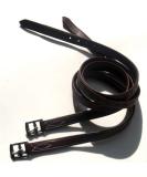 ExionPro Premium Fancy Stitched Soft Triple Covered Leather Stirrup | Black/Havana Brown | English Leather Stirrups for Saddle - Buy Online on GoSupps.com