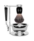 Favali 4-in-1 Shaving Brush Set - Stainless Steel Chrome Razor Brush & Bowl - Perfect Wet Shaving for Men - International Shipping Available - Buy Online on GoSupps.com