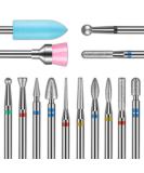 14pcs Professional Diamond Carbide Nail Drill Bits Set for Acrylic Gel Nails - Electric Manicure Rotary Burrs & Cuticle Remover Bits - 3/32 - Buy Online on GoSupps.com
