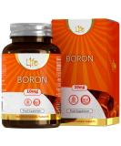 High-Dose Vegan Boron Tablets | 180 Count | 10mg Boron | Allergen-Free Gluten-Free Milk-Free | Made in ISO-Certified UK Facilities - Buy Online on GoSupps.com