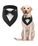 Maustlie Dogs Smoking Bandana - Adjustable Pet Triangle Scarf for Weddings & Birthdays | Stylish Black Stripe Design - Buy Online on GoSupps.com