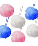 Bath Shower Sponge Loofahs 60g Mesh Pouf Shower Ball Exfoliating - Pack of 6 - Buy Online on GoSupps.com