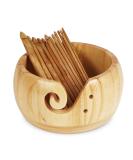UNAYMIDY Wooden Yarn Bowl with 12 Crochet Hooks - Large 6.7 Brown Knitting Holder Dispenser for Crocheting - Buy Online on GoSupps.com