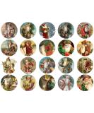 Vintage Santa Circles Christmas Collage Sheet #3 - Assorted 1 1/2 Circles - Buy Online on GoSupps.com