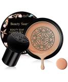 CC Cream Foundation with Mushroom Head Air Cushion BB Cream - Brunette Brown #4 - Buy Online on GoSupps.com
