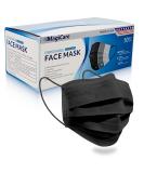 MagiCare Black Disposable Face Masks Made in USA - 50ct Box | Premium 3 Ply for Adults - Soft, Breathable & Comfortable - Buy Online on GoSupps.com