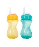 Nuby 2PK No-Spill 10oz Cup with Flexi Straw - Assorted Colors | Leak-proof Design - Buy Online on GoSupps.com