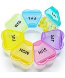 Rainbow Floral Weekly Pill Box - Large 7 Day Organizer for Vitamins and Medications - Buy Online on GoSupps.com