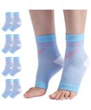 4 Pairs Neuropathy Socks Plantar Fasciitis Foot Compression Support - Men & Women, L Blue - Buy Online on GoSupps.com