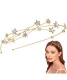 FRCOLOR Alloy Rhinestone Star Headband - Crystal Tiara Headband for Girls and Women in Golden - Buy Online on GoSupps.com