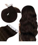 Hetto Real Hair Extensions Tape - Darkest Brown 55cm 50g | Invisible & Smooth Remy Hair Tapes for Recovery - Buy Online on GoSupps.com