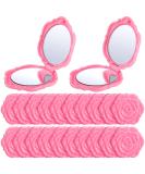 Yulejo 20 Pack Pink Rose Compact Mirrors - Portable Mini Travel Makeup Mirror for Bridesmaids, Women, Girls - Handheld Wedding Party Gift - Buy Online on GoSupps.com