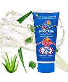 Moisturizing Sunscreen Lotion SPF 75 with Aloe Vera - Acne-Prone Skin | UVA UVB Protection | 3oz - Buy Online on GoSupps.com