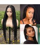KRALER 36-Inch Full Lace Knotless Braided Wig for Black Women - Pre-Plucked Square Base Lace Front Wig with Baby Hair - Natural Black - Buy Online on GoSupps.com