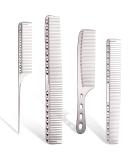 Cgbarber Professional Aluminum Dressing Comb, 4 Types Metal Hair Combs For Hair Styling Included Long Hair Cutting Comb,Short Styling Comb,Handle Comb,Tail Comb(silver) - Buy Online on GoSupps.com