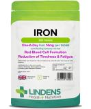 Lindens Iron 14mg Tablets - 360 Vegan Tablets | Boost Energy & Reduce Fatigue | Supports Healthy Blood Cells & Oxygen Transport | Made in the UK | 1 Year Supply - Buy Online on GoSupps.com