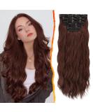 Buy BARSDAR 50 cm Clip In Hair Extensions - Long Wavy Thick & Natural Soft Synthetic - Copper Chestnut for Women & Girls - Buy Online on GoSupps.com