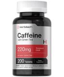 Horb ach Caffeine Pills 200mg with Green Tea - 200 Vegetarian Non-GMO & Gluten Free Tablets for Energy Boost | International Shipping Available - Buy Online on GoSupps.com