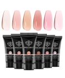 Buy Modelones Poly Gel Set - 6 Colors Jelly Gel Nail Extension Kit | Milky White Sheer Pink Nude | DIY Nail Art for Women - Buy Online on GoSupps.com