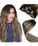 Shop Laavoo Ombre Clip-In Extensions - Real Remy Human Hair Brown Balayage 5 Pieces 70g 45cm - Dark Brown & Medium Brown Shades - Buy Online on GoSupps.com