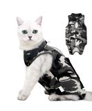 Cat Recovery Suit - Camouflage Surgical Wear | Cone E-Collar Alternative for Post-Op Cats (L) - Buy Online on GoSupps.com