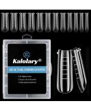Kalolary 120pcs Dual Nail System Forms - Full Cover Gel Nail Tips for Acrylic Nail Art Extension 12 Sizes with Scale - Buy Online on GoSupps.com