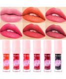 6 Color Lip Stain Tint Set - Long-Lasting Waterproof Mini Liquid Lipstick Kit - Non-Drying Natural Lip Gloss with Glass Finish - Set B - Buy Online on GoSupps.com