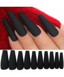 LoveOurHome 100pc Long Matte Black Coffin Press on Nails for Women and Girls - Buy Online on GoSupps.com