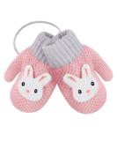 Cute Fox Knitting Short Gloves for Toddler Kids | Winter Thermal Plush Lining | 1-3 Yrs | Pink/3D Rabbit Design - Buy Online on GoSupps.com
