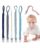 Maveek Baby Pacifier Clips - Handmade Braided Cotton Straps for Boys and Girls | 6pcs Set for Infant Newborn | Modern Unisex Binky Leash for Teething Toys - Buy Online on GoSupps.com