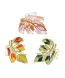 Yonchic 3-Piece Floral Metal Hair Clips for Thin/Medium Thick Hair - Elegant Barrettes with Strong Hold and Non-Slip Design - 3-Color Leaves - Buy Online on GoSupps.com