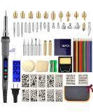 Aipudi Wood Burning Kit - 75Pcs with LCD Display & Adjustable Temperature | Soldering, Embossing, Carving Tips | Gray Carrying Case - Buy Online on GoSupps.com
