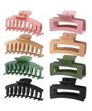 Large Hair Claw Clips 8 Pack: Strong Hold Rectangular & Square Styles for Thick Hair - Matte Warm Color Pink - Women's Hair Accessories - Buy Online on GoSupps.com