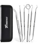 TrendGenics Dental Tools Professional Cleaning Kit - 6Pcs Set for Plaque & Calculus Removal - Stainless Steel Hygiene Dentist Set with Black Case - Ideal for Home & Oral Use - Buy Online on GoSupps.com
