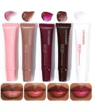 Lip Jam Hydrating Lip Gloss |Glittering glittering upholstery lip gloss |Highly glossy glass-like nude shiny jelly-like liquid lipstick (5-color set) - Buy Online on GoSupps.com