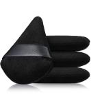 Triangle Makeup Sponge Set - 4 Pcs for Cosmetics, Face & Body Powder - Black Velvet Puffs for Dry/Wet Application - Buy Online on GoSupps.com