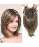 Short Bob Hair Topper for Women | Ash Light Brown with Highlights | Hair Volume Enhancement | 12 Inch Clip-in Wiglet | Fiber Hairpiece for Thinning Hair - Buy Online on GoSupps.com