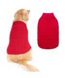 Bingpet Dog Sweaters - Cozy Turtleneck Knitting for Small/Medium Dogs & Cats - Warm Autumn/Winter Coat in Classic Red Braid - Buy Online on GoSupps.com