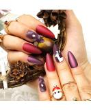 Brishow Christmas Artificial Ballerina Nails Moose Design 24 Full Cover Acrylic Press-On Nails for Women & Girls - Buy Online on GoSupps.com