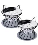 Dorakitten 2Pcs Elevated Cat Bowls with Non-Slip Mat - Anti-Vomiting Raised Cat Food Plates for Spine Protection - Cute Cat Ear Stand Ceramic Dishes for Whisker Fatigue Prevention - Buy Online on GoSupps.com