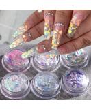 Shop GZSYY Nail Glitter Sequins - 6PCS Holographic Glitter for Stunning Nail Art | International Shipping Available - Buy Online on GoSupps.com