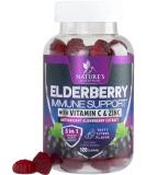 Immune Support Gummies with Elderberry, Zinc & Vitamin C - Vegan Sambucus Black Supplement for Adults & Children - 120 Delicious Gummies - Buy Online on GoSupps.com
