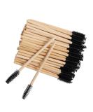 100pcs Bamboo Handle Eyelash Brush & Mascara Wands - Disposable Eye Lash Extensions & Eyebrow Applicator - Black - Buy Online on GoSupps.com