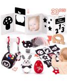 Hahaland Baby Toys 0-6 Months | 30 TLG Black & White Educational Set | Montessori Fabric Book & Stroller Toys | Brain Development Gift - Buy Online on GoSupps.com