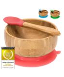 Kids United Baby Porridge Bowl - Eco-Friendly Bamboo Tableware with Suction Cup (Red) | Children's Feeding Essentials - Buy Online on GoSupps.com