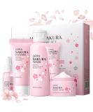 Sakura Skin Care Set | Complete Women s Skincare Routine | Cleanser Toner Serum & Eye Cream | Perfect Gift for Even Skin Tone & Firmness - Buy Online on GoSupps.com