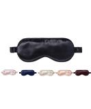 KAAHYNNO 22 Momme Adjustable Silk Sleep Eye Mask - 100% Mulberry Silk, Hypoallergenic, Lightweight, Breathable - Perfect for Side Sleepers, Travel, and Night Time - Dark Black - Buy Online on GoSupps.com