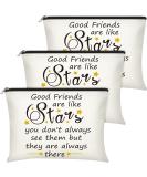 3-Piece Good Friend Gifts Cosmetic Bags for Women - Funny Long Distance Friendship, Birthday, Christmas & Moving Away Presents - Makeup Travel Cases for Best Friends, Soul Sisters (Stylish Design) - Buy Online on GoSupps.com